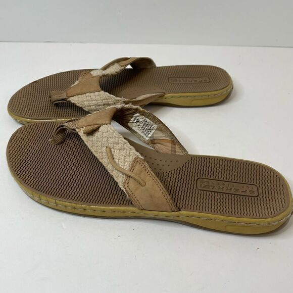 Sperry| Leather Top Sider| Comfort| Natural Thong Sandal - Picture 4 of 13